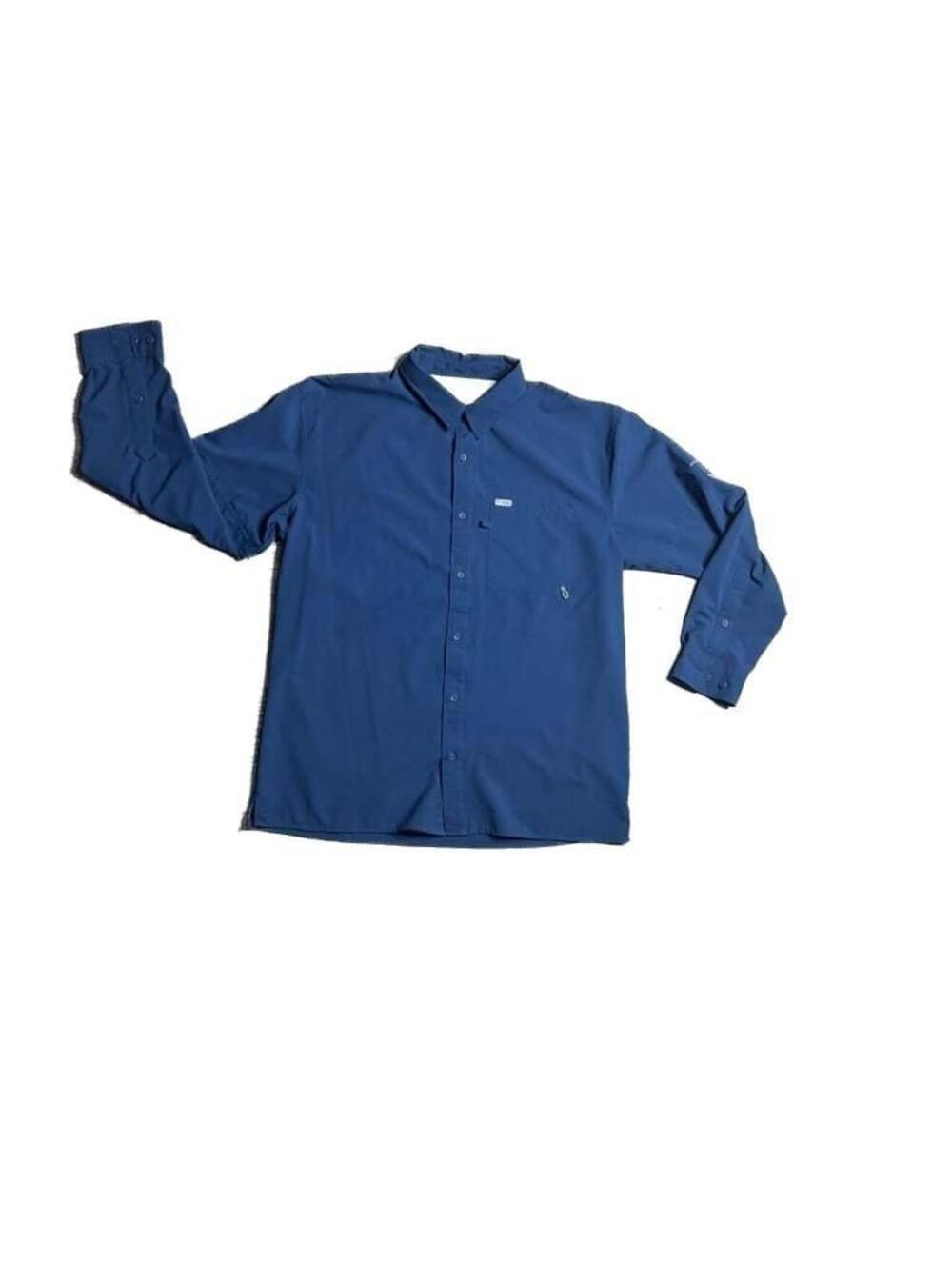 Columbia PFG Bahama II Long Sleeve Fishing Shirt Blue Size Large